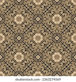 Elegant damask seamless pattern suitable for wallpaper.