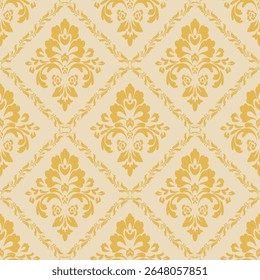 Elegant Damask Seamless Pattern. Vector design for Wallpaper, Fabric, Branding, Packaging, Invitations, Wedding, Home Decor Design