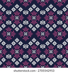 Elegante damasco y patrones tribales sin costuras para la tela, el Fondo de pantalla, el diseño textil y la decoración moderna.