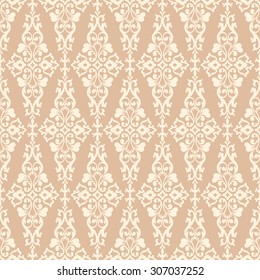 Elegant damask wallpaper. Vintage pattern. Seamless classic background.