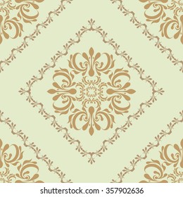 Elegant damask wallpaper. Vintage pattern. Seamless background. 