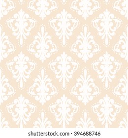 Elegant damask wallpaper. Vintage pattern. Seamless classic vector background.
