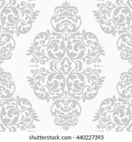 Elegant damask wallpaper. Vintage pattern. Seamless classic vector background.