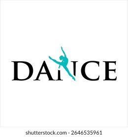 Logotipo Elegante do Estúdio de Dança Apresentando uma Silhueta de um Dançarino Integrado com a Palavra Dance Transmitindo o Movimento da Graça e Expressão Artística Evocando um Senso de Criatividade