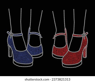 Elegant Dancer's Shoes Hot fix Sequins