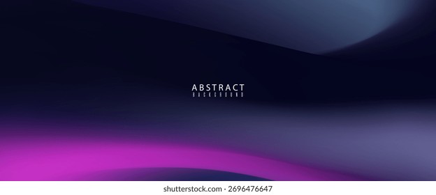 Elegante fondo abstracto oscuro con ondas de gradiente en tonos púrpura, azul y magenta profundos