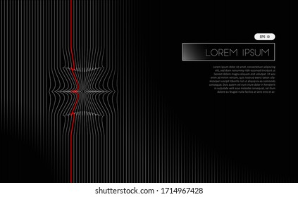 Elegant Dark Abstract Geometry distorted line wave. for landing page, background, vector on EPS 10