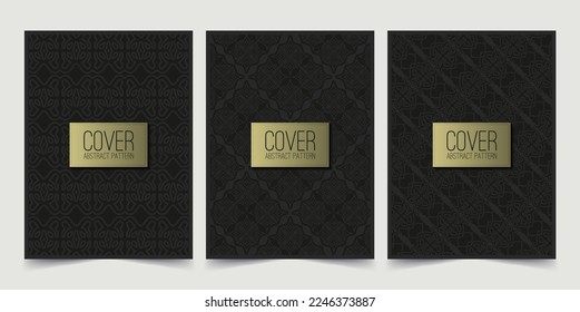 Elegant dark abstract line pattern cover