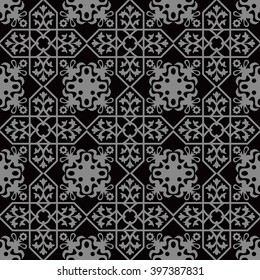 Elegant dark antique background image of cross flower geometry line