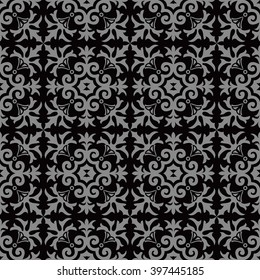 Elegant dark antique background image of spiral plant flower curve