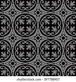 Elegant dark antique background image of round nature flower vine