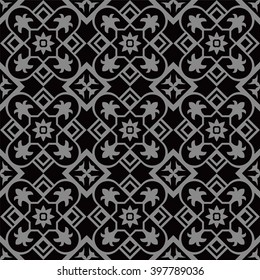 Elegant dark antique background image of square check cross flower