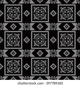Elegant dark antique background image of round square geometry kaleidoscope