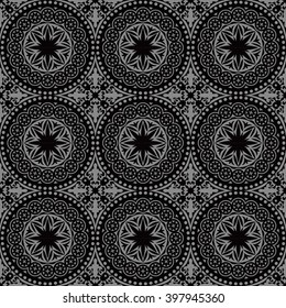 Elegant dark antique background image of round dot flower cross