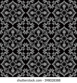 Elegant dark antique background image of flower leaf vine kaleidoscope
