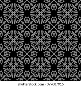 Elegant dark antique background image of round curve geometry kaleidoscope