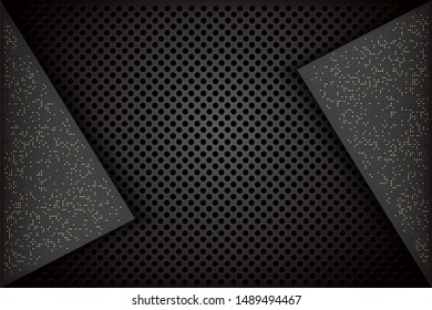 Elegant dark background with overlapping black combinations and sparkling spots