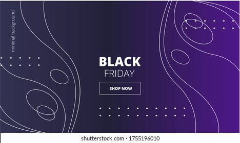 elegant dark background with thin wavy lines and the inscription black friday