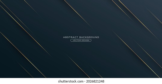Elegante fondo abstracto azul oscuro con línea dorada. Elemento gráfico de textura simple y moderna. Diseño de rayas diagonales vectoriales mínimas. Ilustración del vector