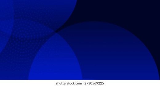 Elegant Dark Blue Abstract Background with Circles and Halftone Gradient Design. Modern Trendy design in Vector Illustration concept art