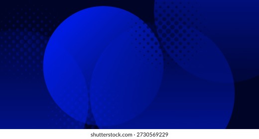 Elegante Fundo Abstrato Azul Escuro com Círculos e Design de Gradiente de Meio-Tom. Design moderno na arte conceitual da ilustração vetorial