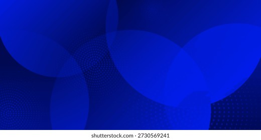 Eleganter dunkelblauer abstrakter Hintergrund mit Kreisen und Halbton-Farbverlauf. Modernes Trenddesign in Vektorgrafik Konzeptkunst