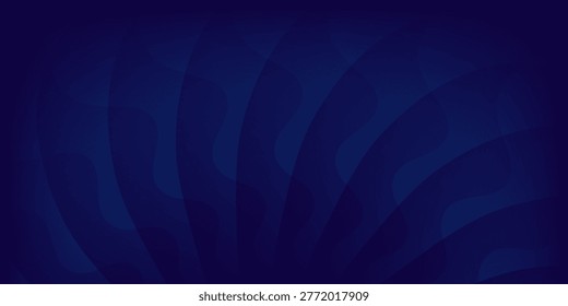 Elegant dark blue background with abstract wavy radial rays. Modern deep blue gradient with a subtle swirling sunburst pattern. Perfect for premium technology backdrops, luxury branding