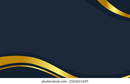 Elegant dark blue background with flowing gold accents, perfect for luxury branding, premium invitations, or exclusive events