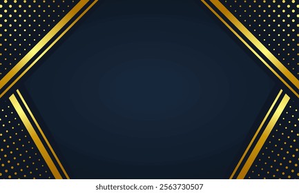 An elegant dark blue background with gold accents and a subtle geometric pattern. Perfect for luxury brands and upscale designs