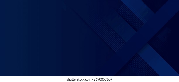 Elegant dark blue background with soft wave lines and gradient lighting