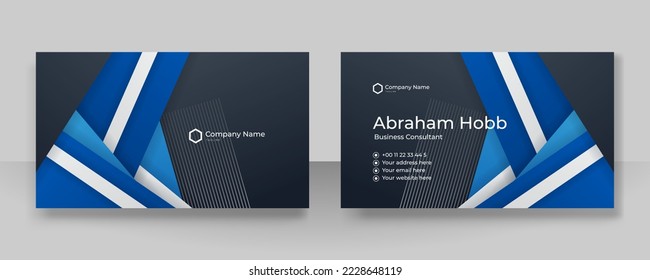 elegant dark blue business card template