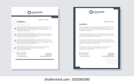 Elegant dark blue business letterhead template design