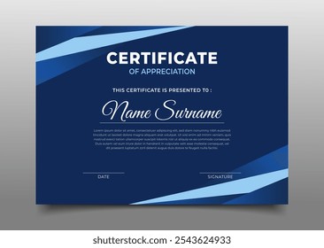 elegant dark blue certificate Business template design collection