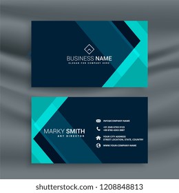 elegant dark blue geometric business card template