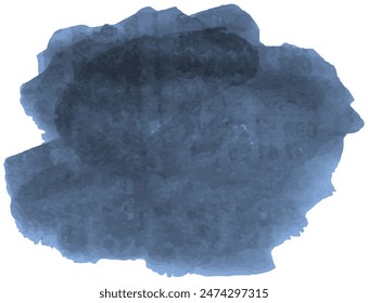 Elegant Dark Blue Watercolor Brush Stroke Frame. Versatile Vector Element for Text. Artistic Design