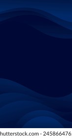 Elegant Dark Blue Wave Background. Achieve an elegant look with a vertical arrangement of gradient waves in deep shades of blue. Suitable for websites, flyers, posters, and social media