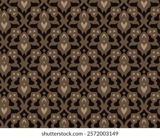 Elegant Dark Brown and Beige Floral Pattern Design