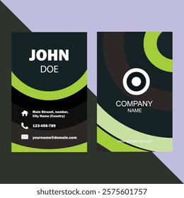 Elegant and dark business card with abstract shapes