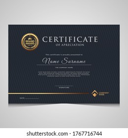 elegant dark and gold diploma certificate template. Use for print, certificate, diploma, graduation