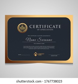 elegant dark gold diploma certificate template. Use for print, certificate, diploma, graduation