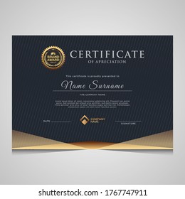 elegant dark gold diploma certificate template. Use for print, certificate, diploma, graduation