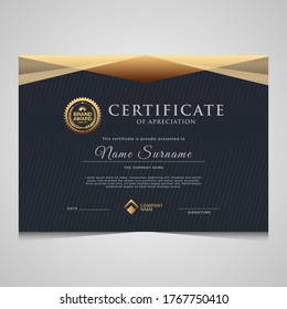 elegant dark gold diploma certificate template. Use for print, certificate, diploma, graduation