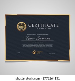 elegant dark gold diploma certificate template. Use for print, certificate, diploma, graduation