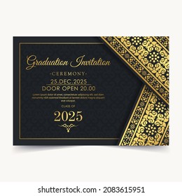 Elegant dark graduation invitation template