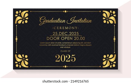 Elegant dark graduation invitation template