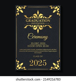 Elegant dark graduation invitation template