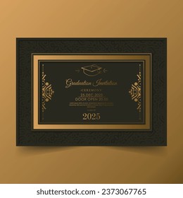 Elegant dark graduation invitation template