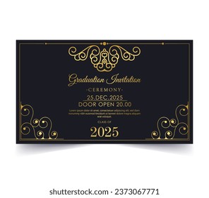 Elegant dark graduation invitation template