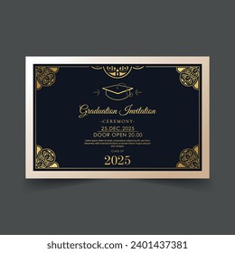 Elegant dark graduation invitation template