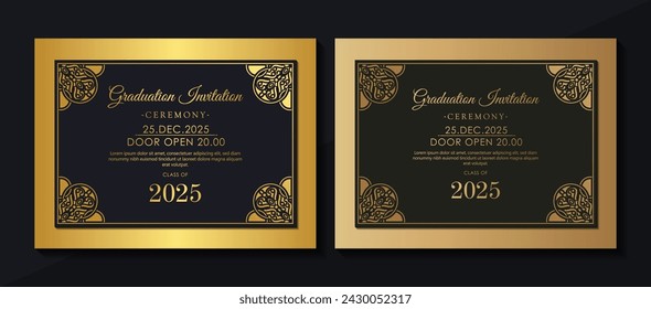 Elegant dark graduation invitation template